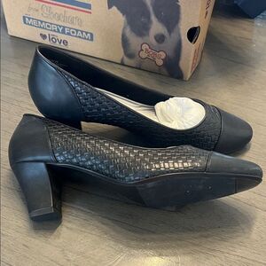 Easy Street Black Woven Heels